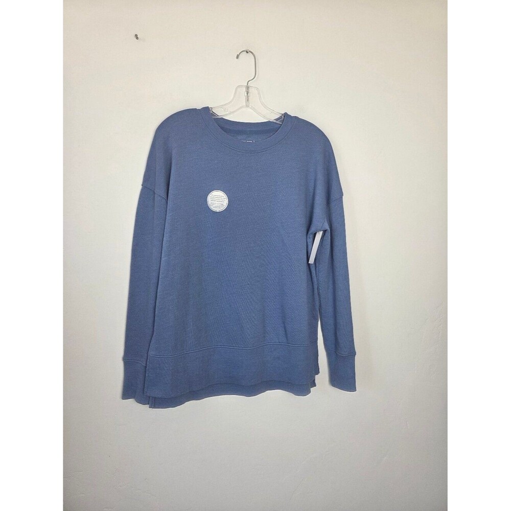 NEW Time & Tru Sweatshirt Oversized Cottage Blue XS Comfy Crewneck Casual Women